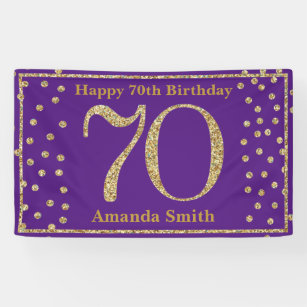 70 Never Looked So Good Purple Glitter Banner 70th Birthday Decorations and Supplies