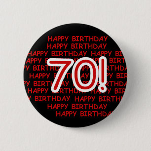Happy 70th Birthday Button