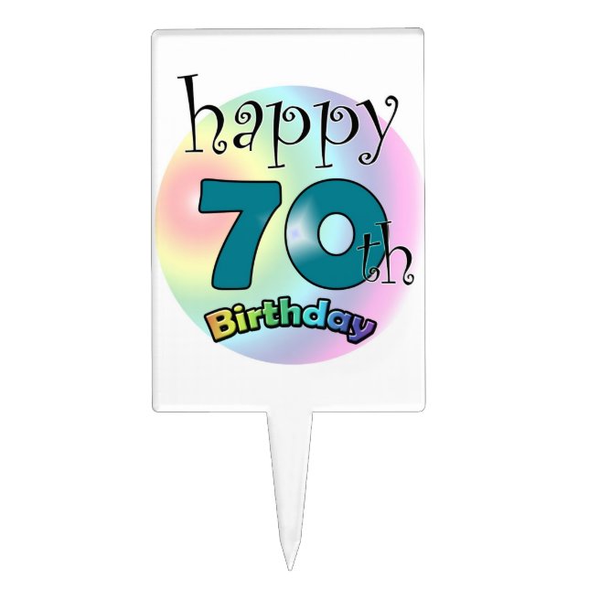 Happy 70th Birthday Cake Topper (Front)