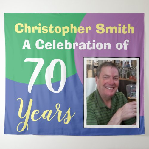Happy 70th Birthday Celebration with Photo Tapestry