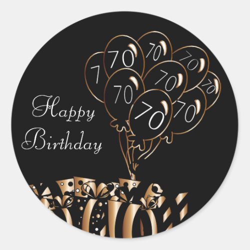 Happy 70th Birthday Classic Round Sticker