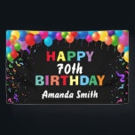 Happy 70th Birthday Colorful Balloons Confetti Banner<br><div class="desc">Happy 70th Birthday Colorful Balloons Confetti Banner. For further customization,  please click the "Customize it" button and use our design tool to modify this template.</div>