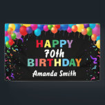Happy 70th Birthday Colorful Balloons Confetti Banner<br><div class="desc">Happy 70th Birthday Colorful Balloons Confetti Banner. For further customization,  please click the "Customize it" button and use our design tool to modify this template.</div>