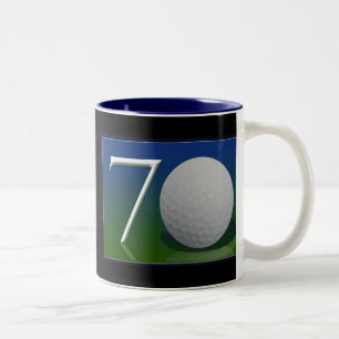 Happy 70th Birthday for golf nut Two-Tone Coffee Mug