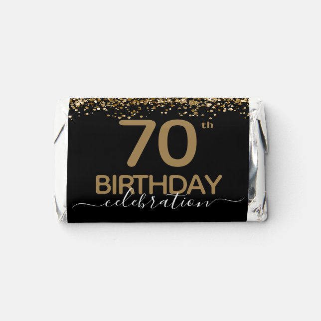 Happy 70th Birthday Fun Bold Confetti Hershey's Mi Miniatures (Front)