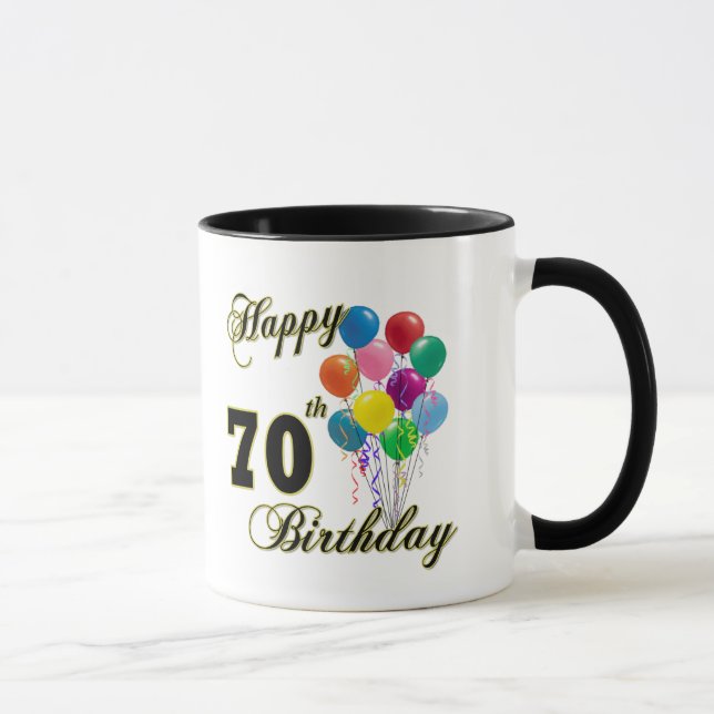 Happy 70th Birthday Gifts and Birthday Apparel Mug (Right)