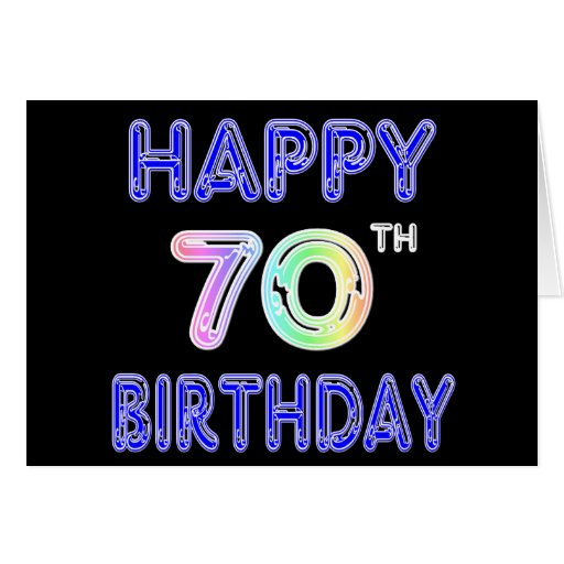 Happy 70th Birthday Gifts in Balloon Font Card | Zazzle