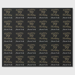 Happy 70th Birthday Gold Glitter Wrapping Paper | Zazzle