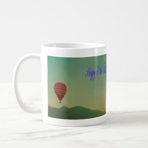 Happy 70th Birthday Hot Air Balloon Coffee Mug
