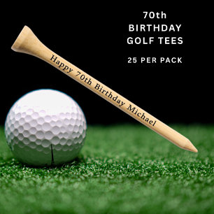 Happy 70th Birthday Personalized Name Custom Golf Tees