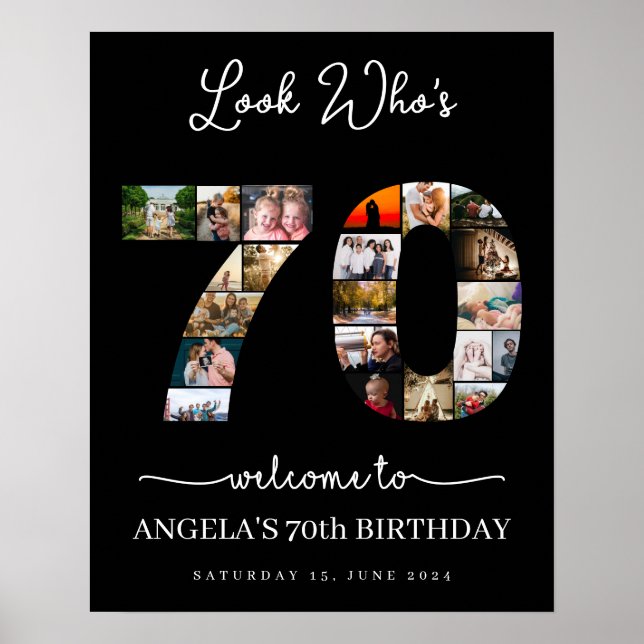 happy 70th birthday photo montage look who's 70 poster (Front)