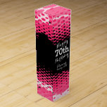Happy 70th Birthday pink girlie wine box<br><div class="desc">Bright pink,  white and black girlie birthday gift box for wine or other drinks. Reads Happy 70th Birthday Eleanor Vintage 1957,  customize with your own birthday girls name and age. Graphic pattern and design by Sarah Trett.</div>