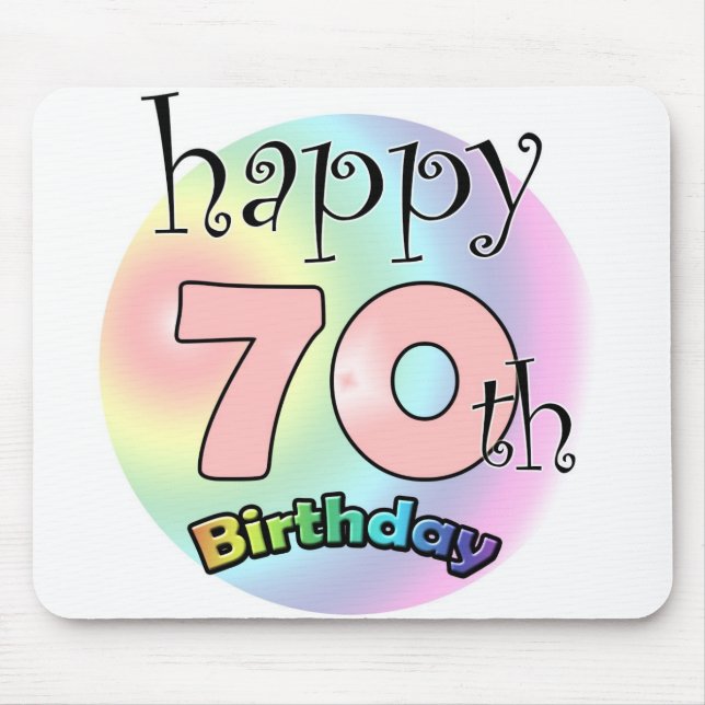 Happy 70th birthday (roze) mouse pad (Front)