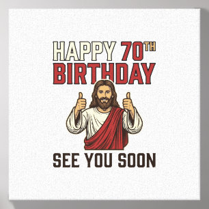 Happy 70th Birthday See You Soon Vintage Shirt Canvas Photo Tile