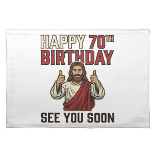 Happy 70th Birthday See You Soon Vintage Shirt Cloth Placemat