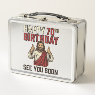 Happy 70th Birthday See You Soon Vintage Shirt Metal Lunch Box