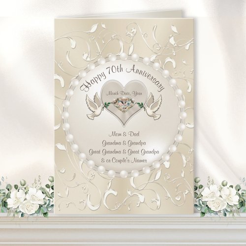 Happy 70th Wedding Anniversary Cards for Parents