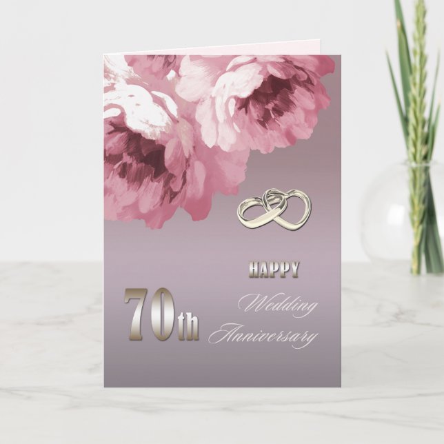 Happy 70th Wedding Anniversary Greeting Cards (Front)