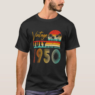 Happy 71St Birthday Vintage July 1950 71 Years Old T-Shirt