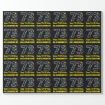 [ Thumbnail: Happy 73rd Birthday, Fun Colorful Stars Pattern 73 Wrapping Paper ]