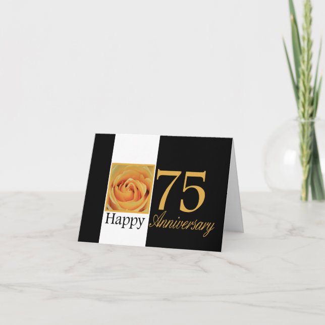 Happy 75th Anniversary roses Card (Front)