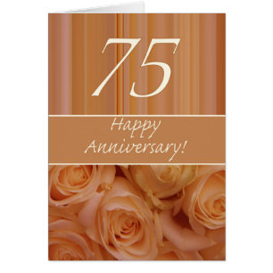 Happy 75th Anniversary roses Cards