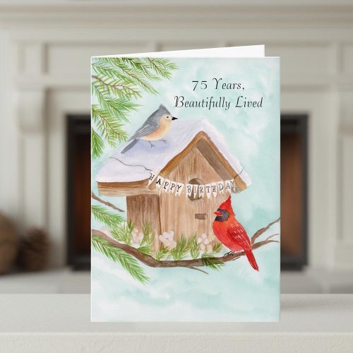  Happy 75th Birthday Birds at Birdhouse