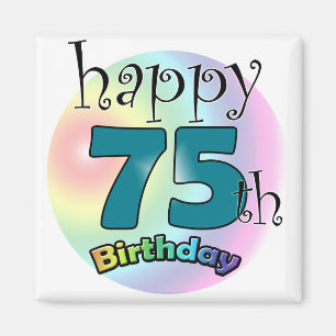 Happy 75th Birthday (blauw) Magnet