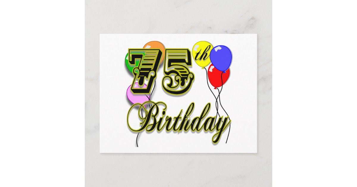 Happy 75th Birthday Celebration Postcard | Zazzle