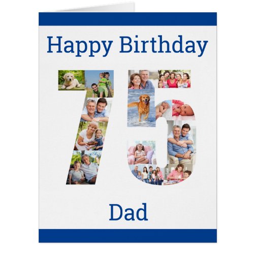 Happy 75th Birthday Dad Big 75 Photo Collage
