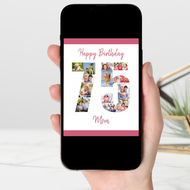 Happy 75th Birthday Daughter Big 75 Photo Collage (Front Digital)