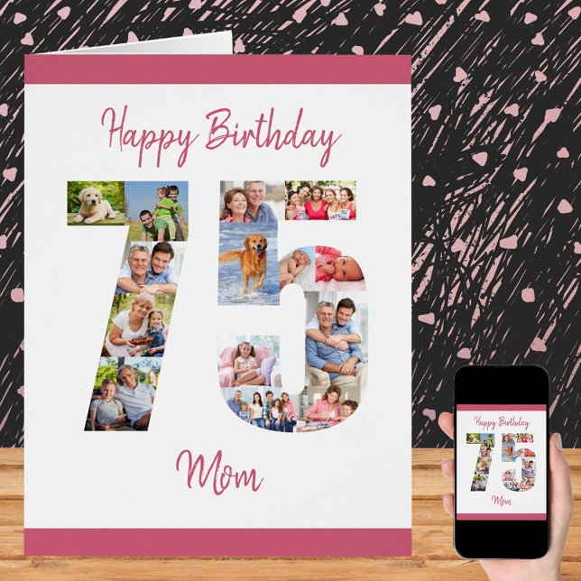 Happy 75th Birthday Daughter Big 75 Photo Collage (Creator Uploaded)