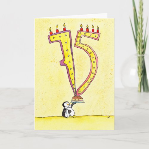 Happy 75th Birthday greeting card by Nicole Janes