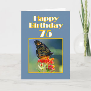 Happy 75th Birthday Monarch Butterfly Card