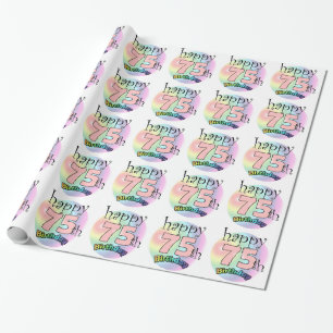 Happy 75th Birthday (pink) Wrapping Paper