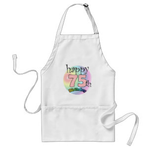 Happy 75th Birthday (rainbow) Adult Apron