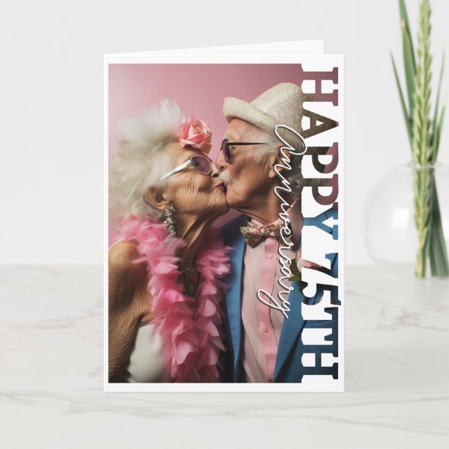 Happy 75th wedding Anniversary Photo Card (Front)