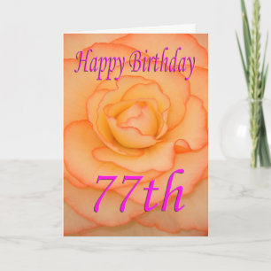 Happy 77th Birthday Flower Card