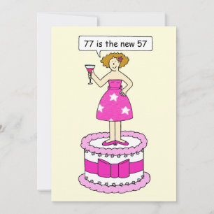 Happy 77th Birthday for Her, 77 is the new 57. Thank You Card