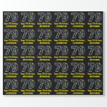 [ Thumbnail: Happy 79th Birthday, Fun Colorful Stars Pattern 79 Wrapping Paper ]