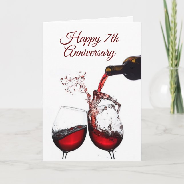 ***HAPPY 7th ANNIVERSARY*** HUSBAND OR WIFE Card (Front)
