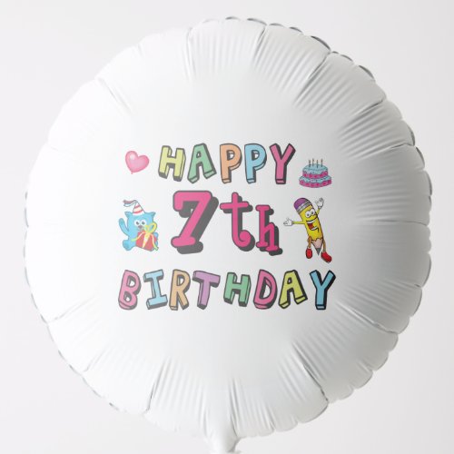 Happy 7th Birthday 7 year old Balloon