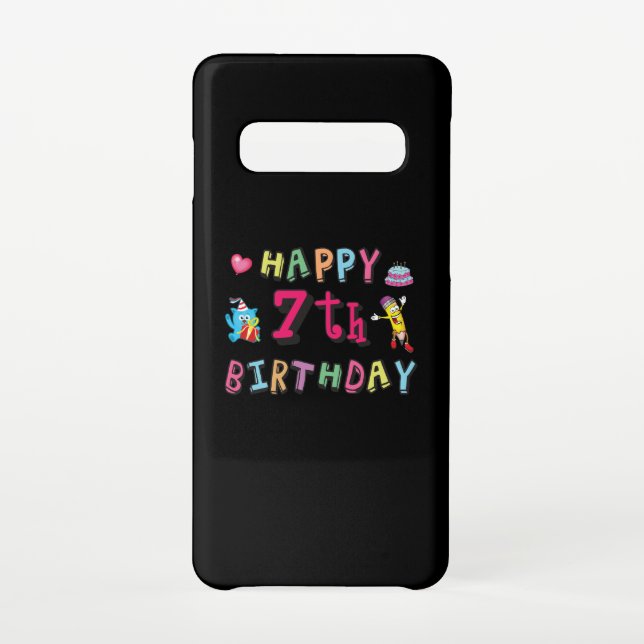 Happy 7th Birthday. 7 year old. Samsung Galaxy Case (Back)