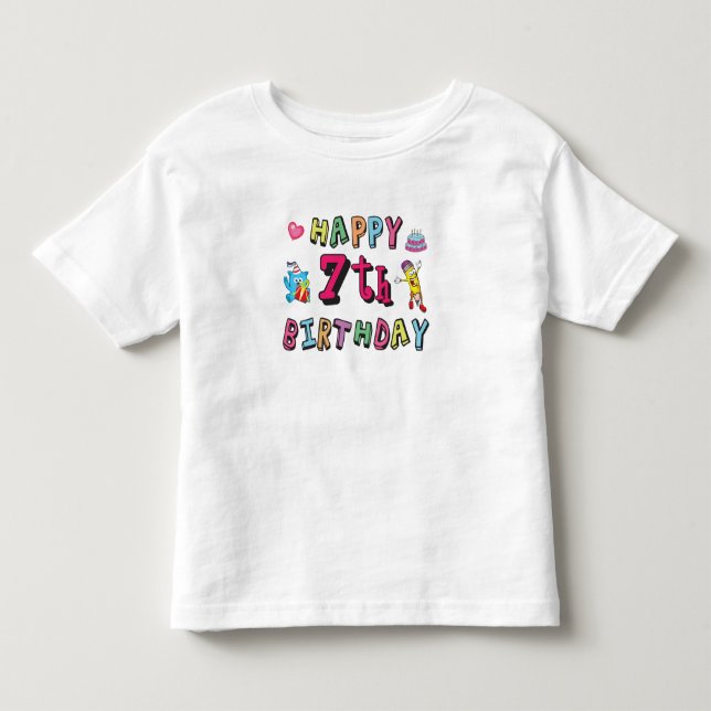 Happy 7th Birthday. 7 year old. Toddler T-shirt (Front)