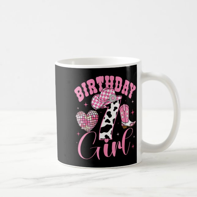 Happy 7th Birthday Girl Outfit Rodeo Western Cowgi Coffee Mug (Right)