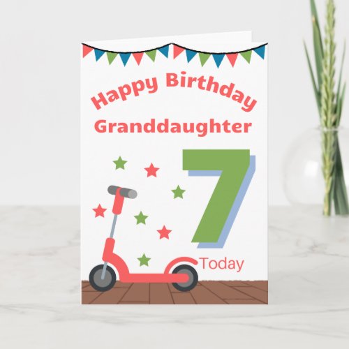 Happy 7th Birthday Granddaughter Card