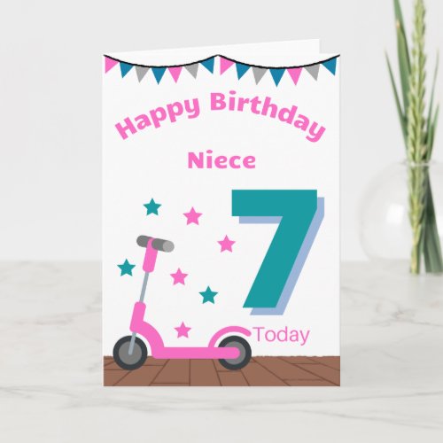 Happy 7th Birthday Niece Card