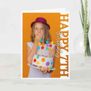 Happy 7th Birthday Photo college Card