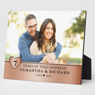 Happy 7th Copper  Wedding Anniversary Photo Plaque