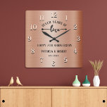 Happy 7th Wedding Anniversary Copper Anniversary Square Wall Clock<br><div class="desc">7th wedding anniversary clock with traditional copper look wishing the couple happy 7 years of togetherness. Copper is the traditional gift given for seventh wedding anniversary.</div>